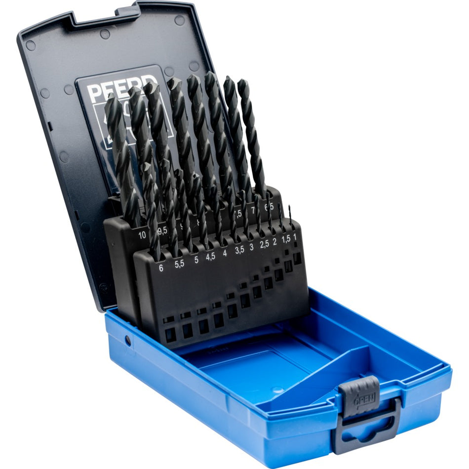 PFERD HSS Spiral Drill Set – STEEL: 19 Pcs (1.0mm to 10.0mm)