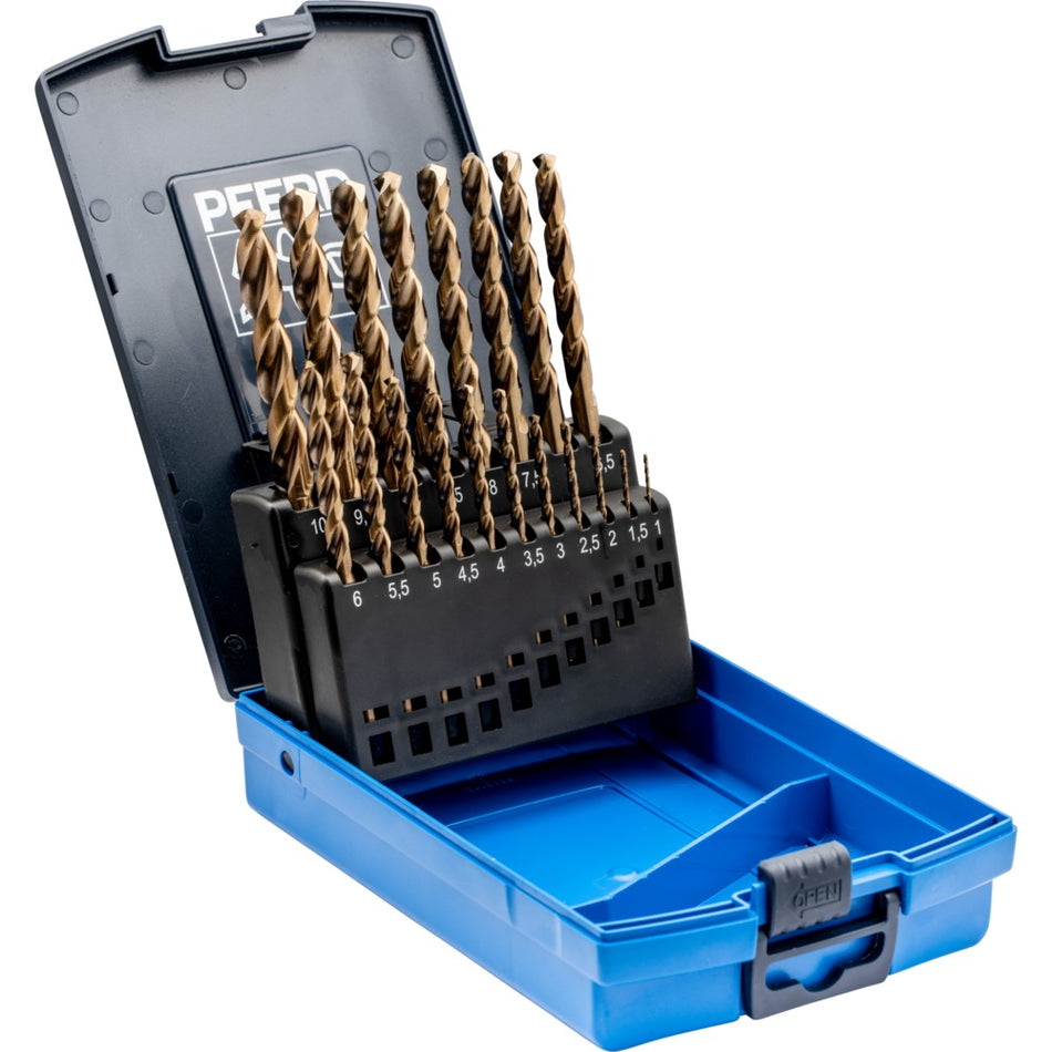 PFERD HSS Spiral Drill Set – INOX: 19 Pcs (1.0mm to 10.0mm)