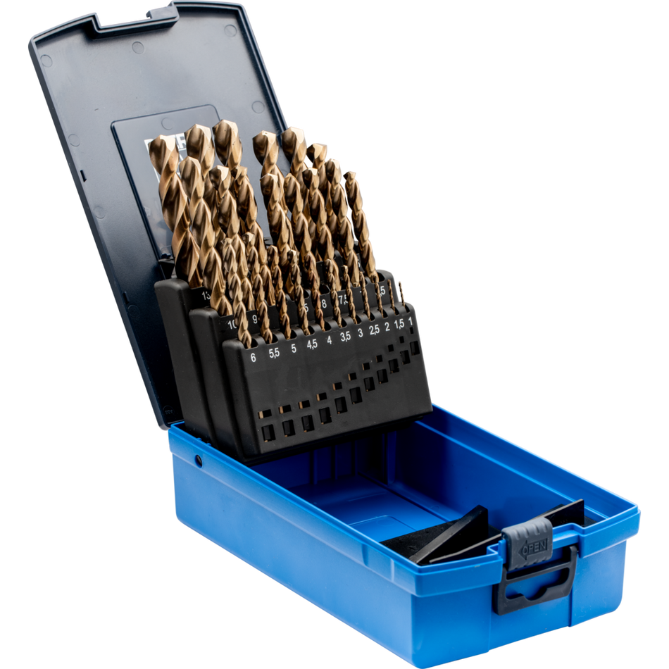 PFERD HSS Spiral Drill Set – INOX: 25 Pcs (1.0mm to 13.0mm)