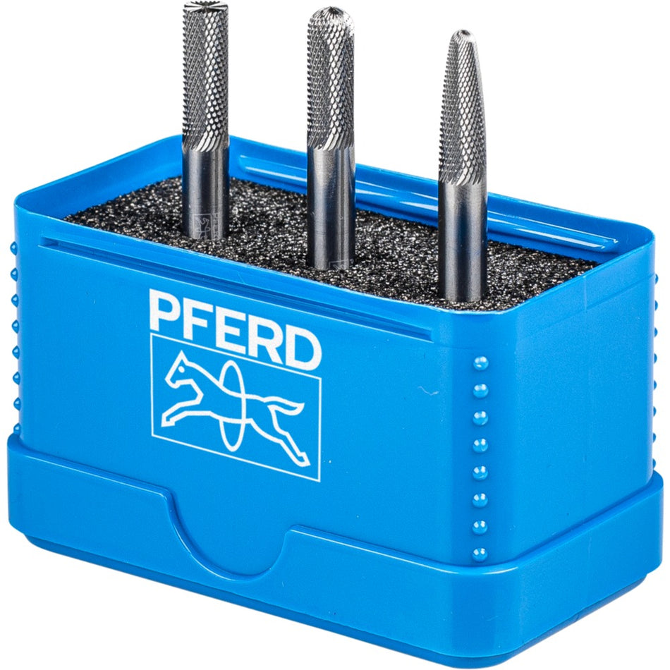 PFERD Tungsten Carbide Burr Set – 3pc x 06mm diameter MICRO Cut