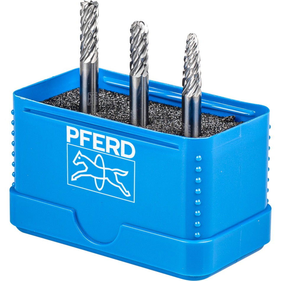 PFERD Tungsten Carbide Burr Set – 3pc x 06mm diameter ALLROUND Cut