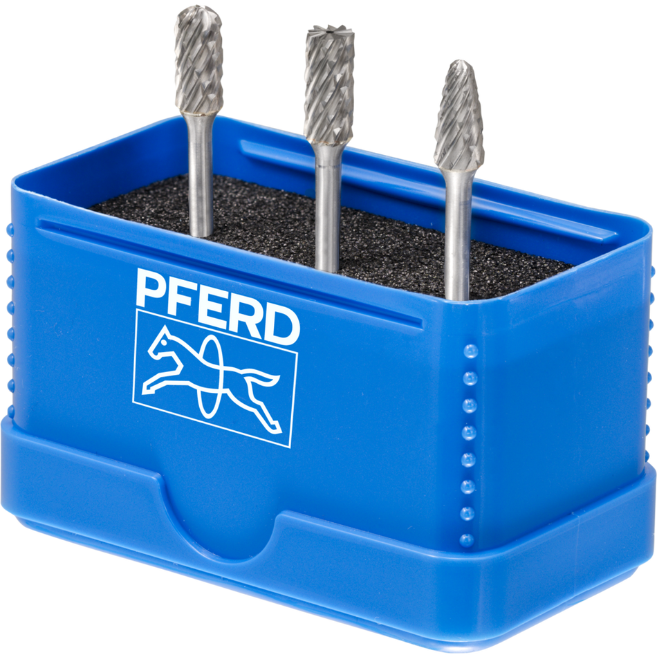 PFERD Tungsten Carbide Burr Set – 3pc x 06mm diameter ALLROUND Cut