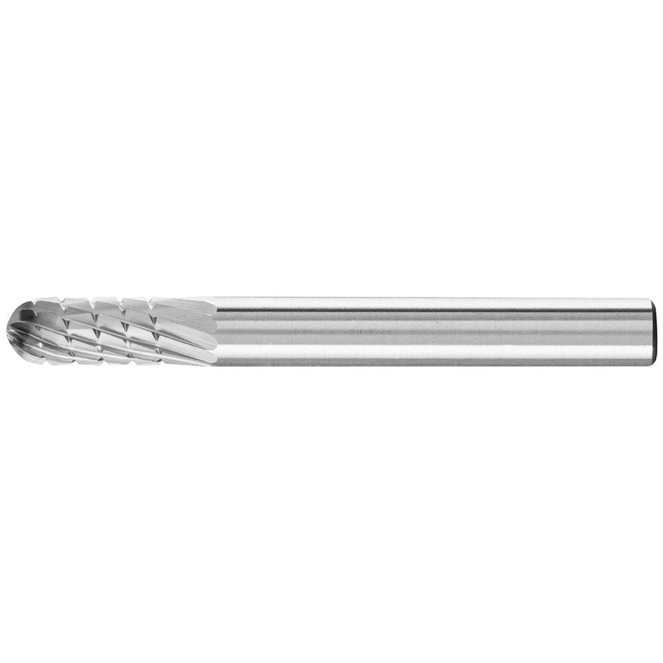 PFERD Tungsten Carbide Burr - Cylindrical shape with radius end 06mm x 16mm x 6mm Shank Universal Cut