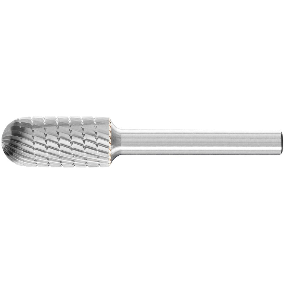 PFERD Tungsten Carbide Burr - Cylindrical Shape with radius end 12mm x 25mm x 6mm shank Universal Cut