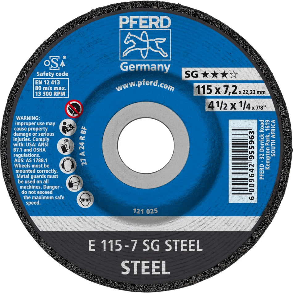 PFERD Grinding Disc 115 x 7.0 SG STEEL