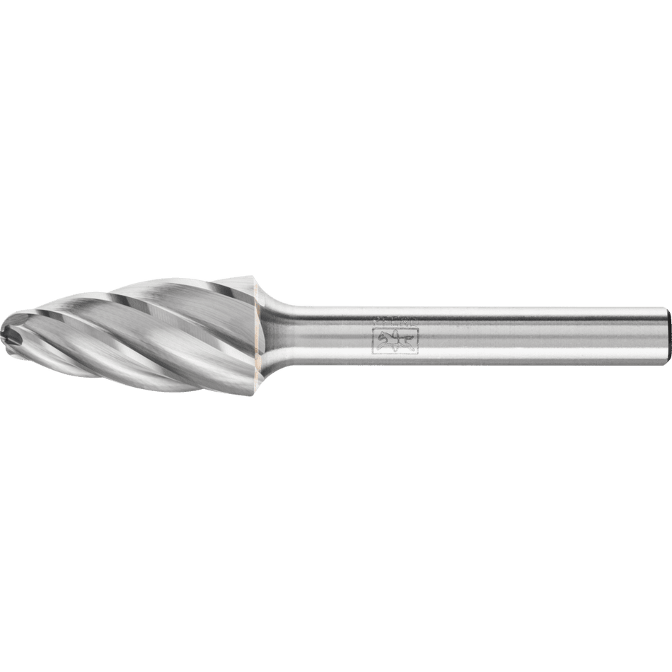 PFERD Tungsten Carbide Burr ALU Cut – Round Tree 12mm x 25mm x 6mm shank