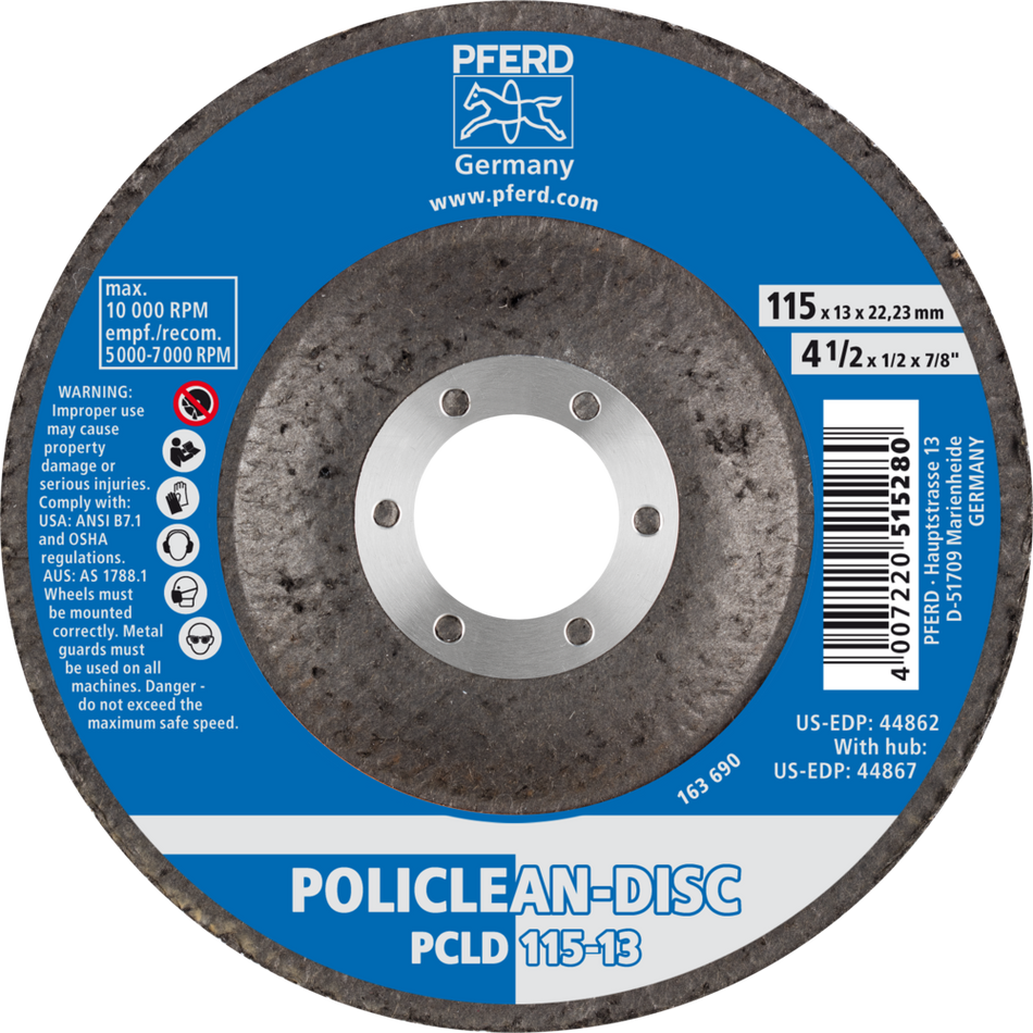 PFERD POLICLEAN Disc - 115mm x 13mm x 22.23mm  (1 Pc)