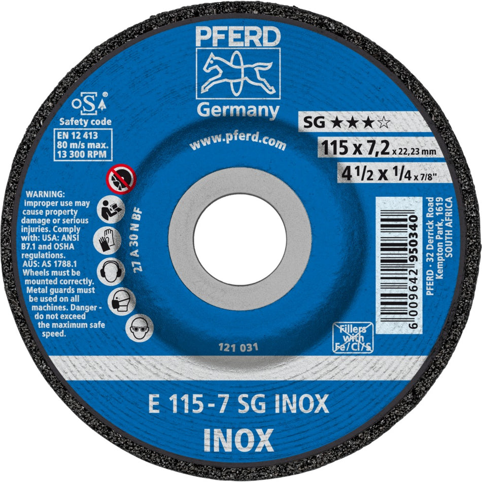PFERD Grinding Disc 115 x 7.0 SG INOX