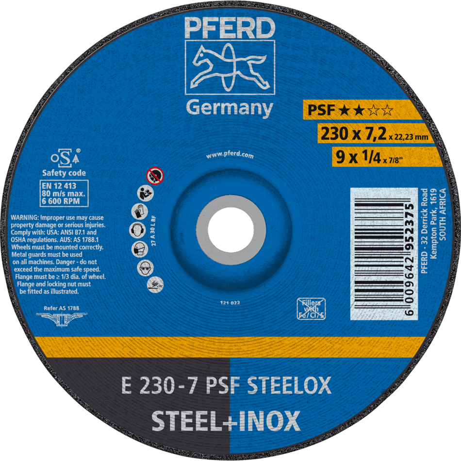 PFERD Grinding Disc 230 x 7.0 PSF STEELOX