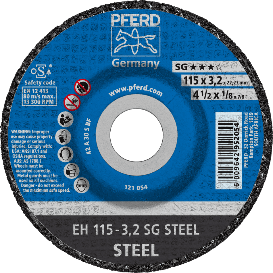 PFERD Cut-off wheel 115-3.2 SG STEEL with Depressed Centre