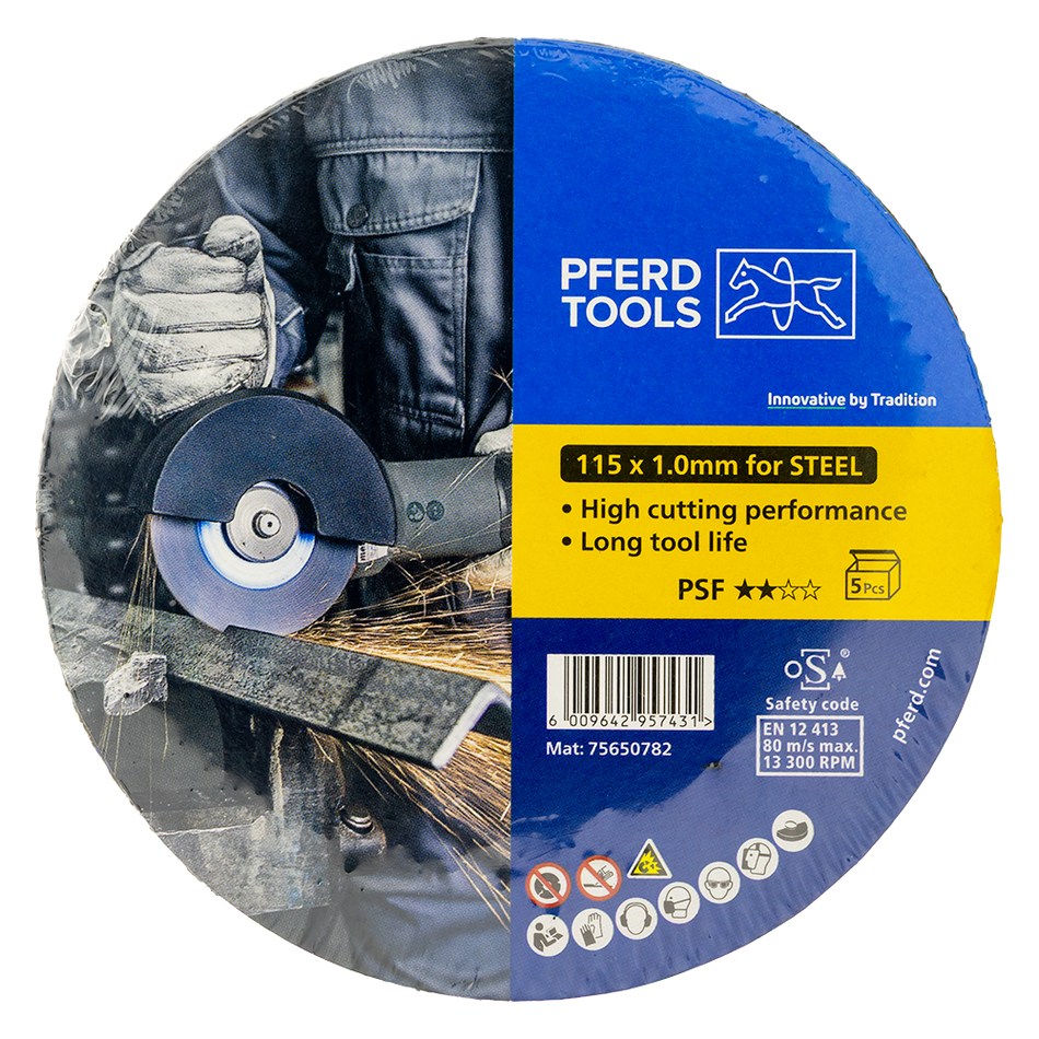PFERD Cut-off wheel EHT 115-1.0 PSF STEEL - 5pc Pack