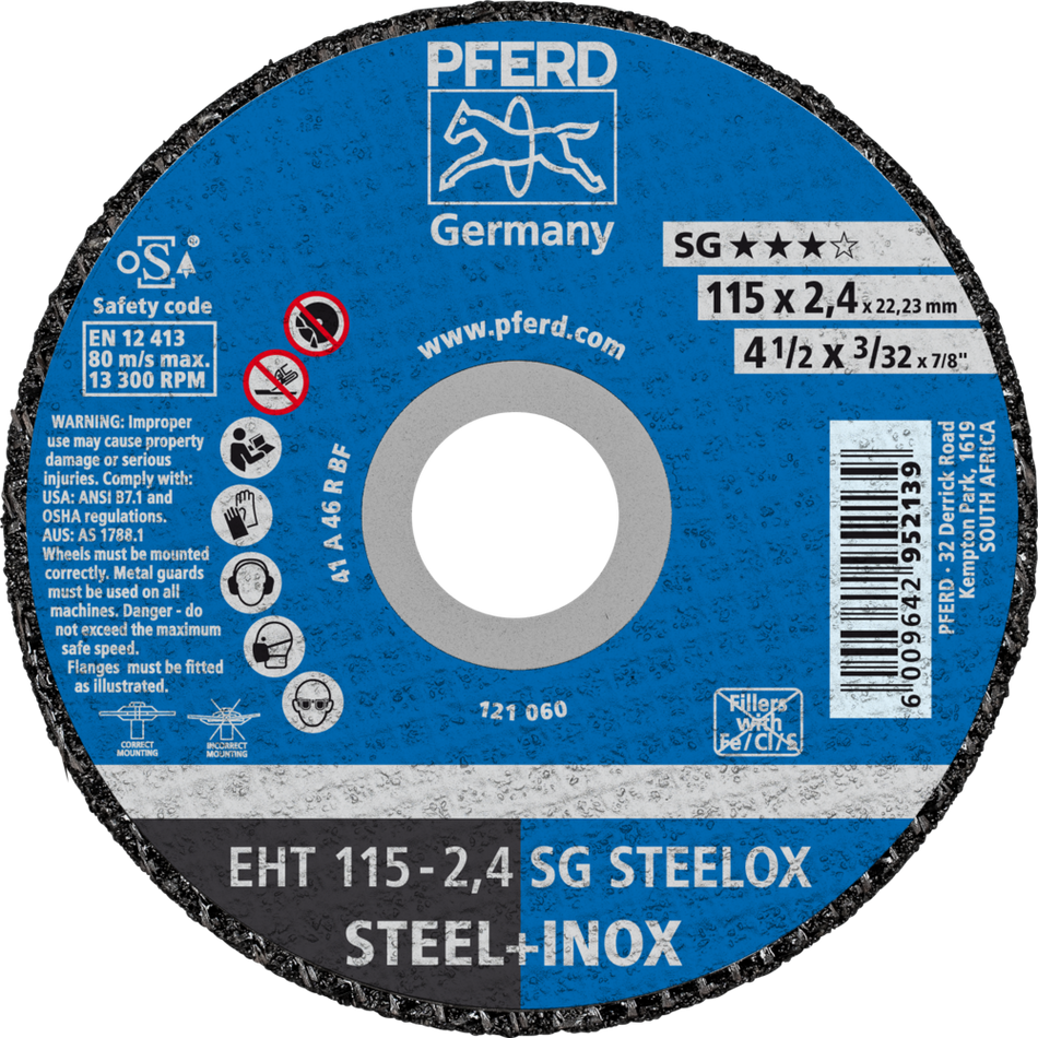 PFERD Cut-Off Wheel 115 x 2.4 SG Steelox