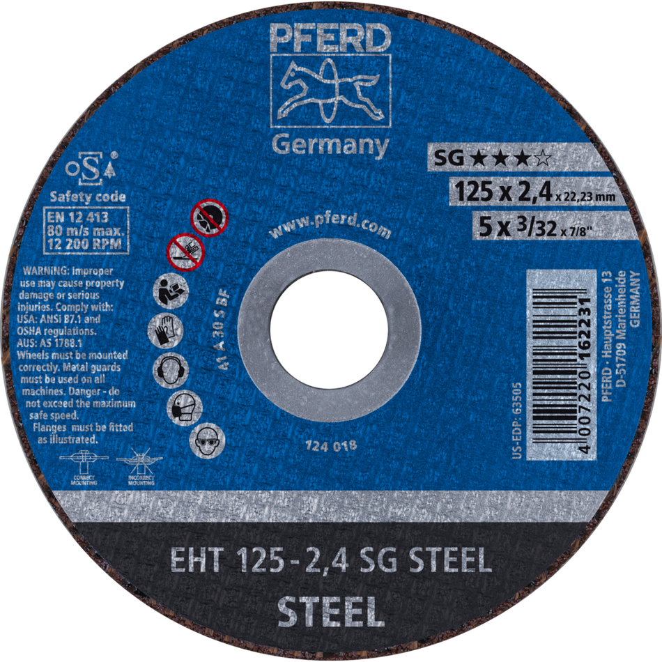 PFERD Cut-Off Wheel 125 x 2.4 SG STEEL