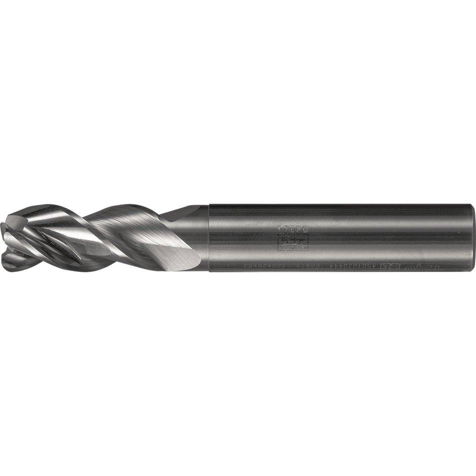 PFERD Solid Carbide End mill - Aluminium Cylindrical shape with Radius corner design and 3 blades - Cylindrical Shank