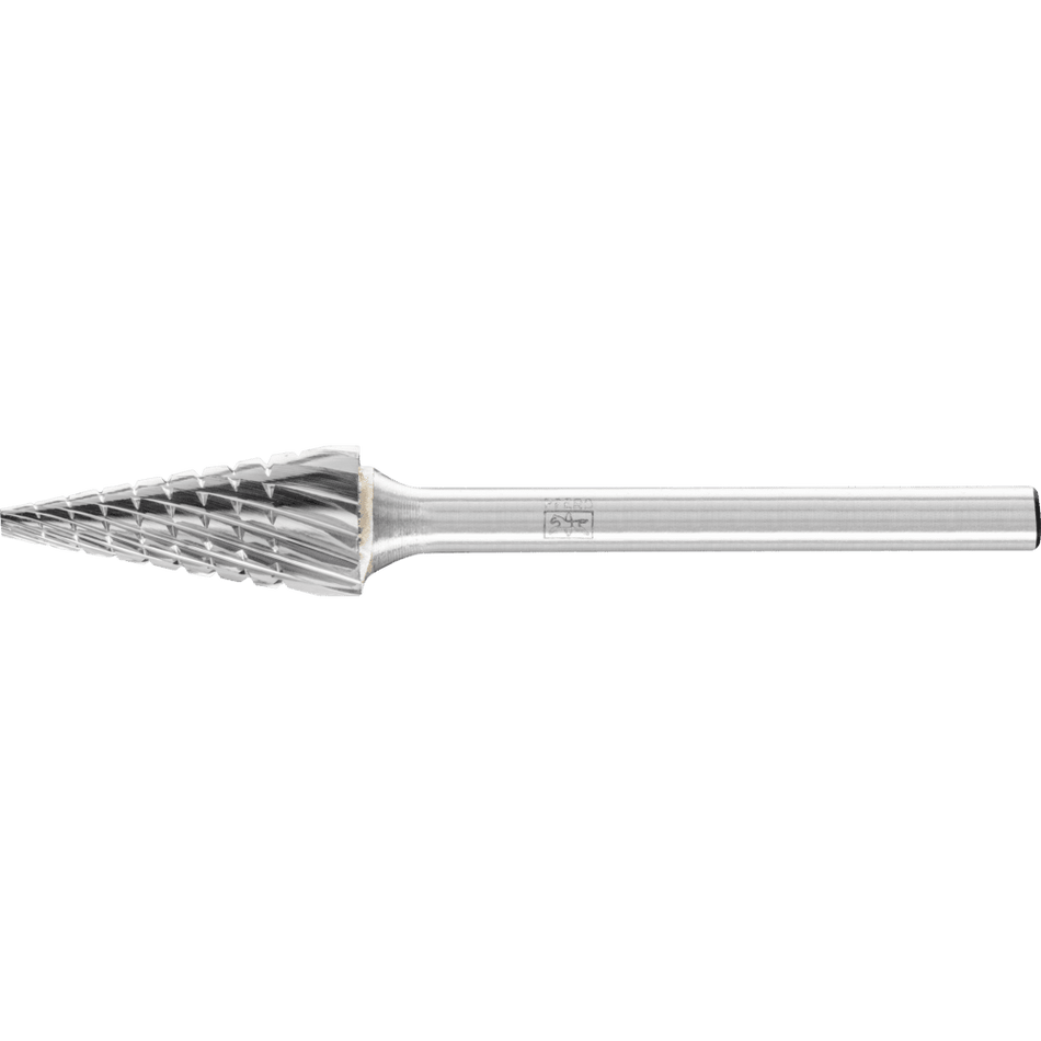 PFERD Tungsten Carbide Burr Cut– Conical Pointed Shape 06mm x 13mm x 3mm shank Universal Cut