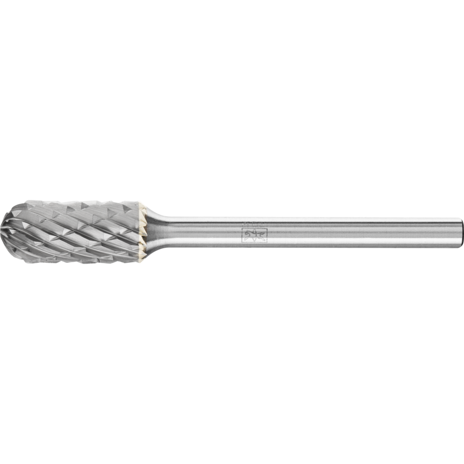 PFERD Tungsten Carbide Burr - Cylindrical Shape with radius end 06mm x 13mm x 3mm shank Universal Cut